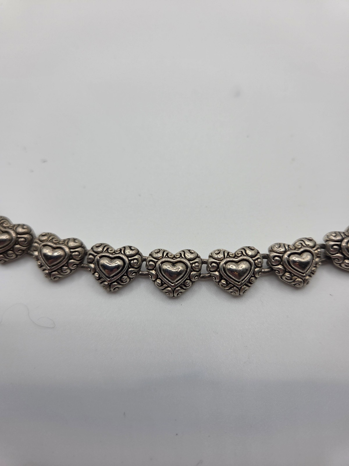 stainless steel 7.5″ hear charm magnet clasp bracelet women