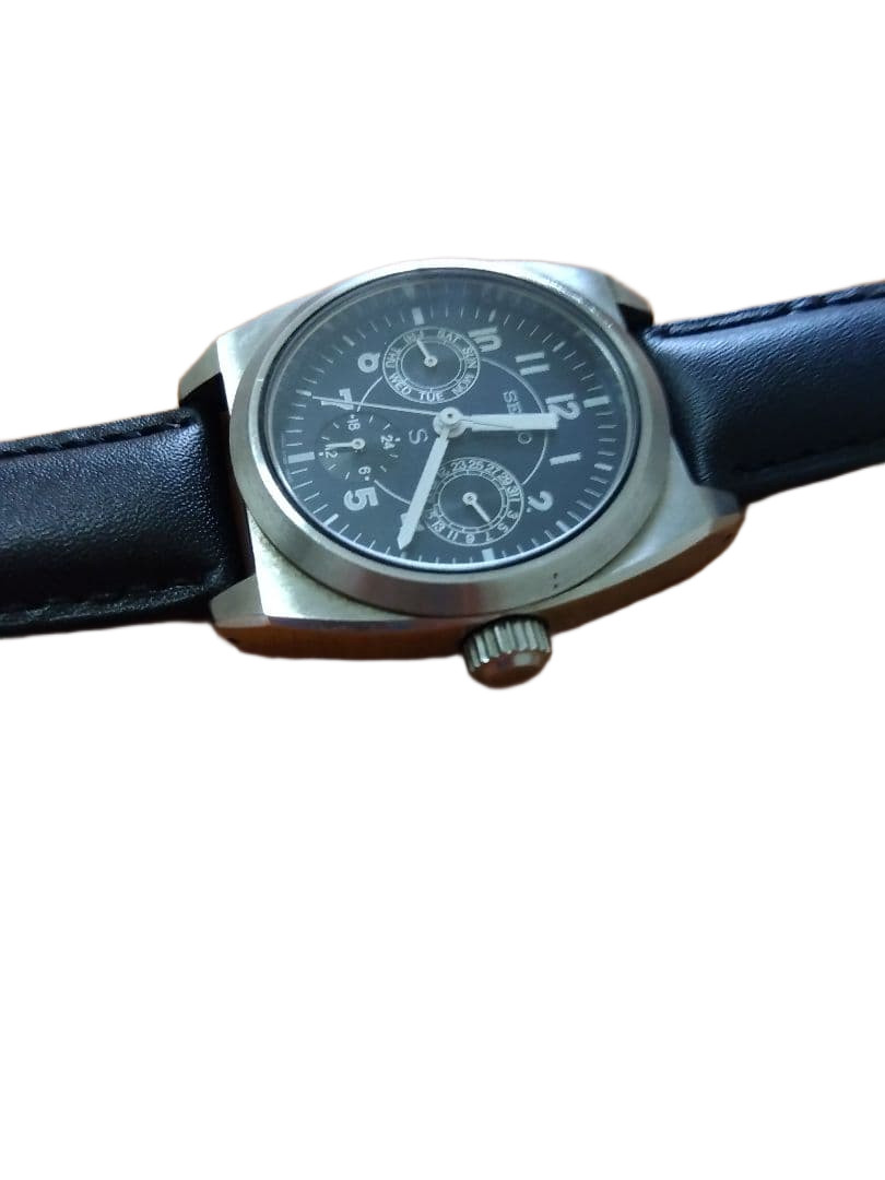 Exc+5 Vintage Seiko SUS 5Y89-0A50 Blue Dial Analog Quartz 35mm Men Watch JDM