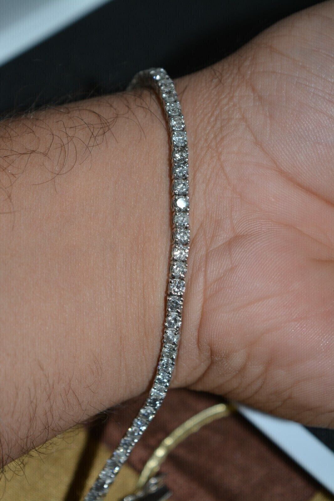 Cyber Monday Sale ! Lab Grown Diamond Round Tennis Bracelet In 14k White Gold