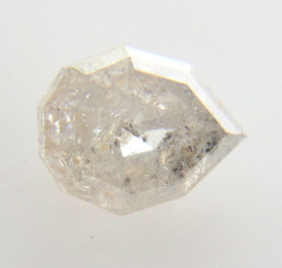 0.54cts Geometric Pear Shape Salt n Pepper Rose Cut Diamond 5.43×4.34×2.92 MM