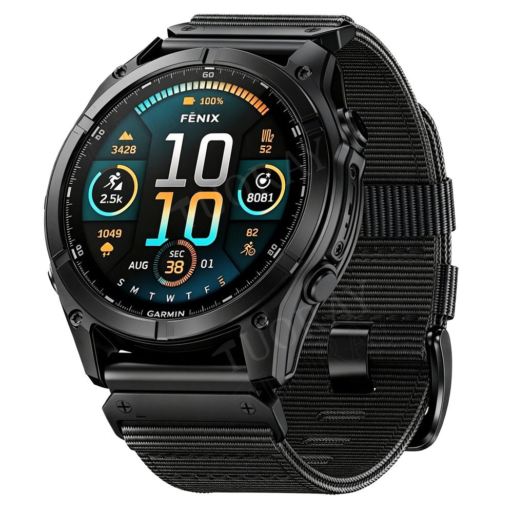 Quick Fit Nylon Strap Wrist Band For Garmin Fenix 8 Pro E 7 7X 6 6X 5 5X 3 3HR