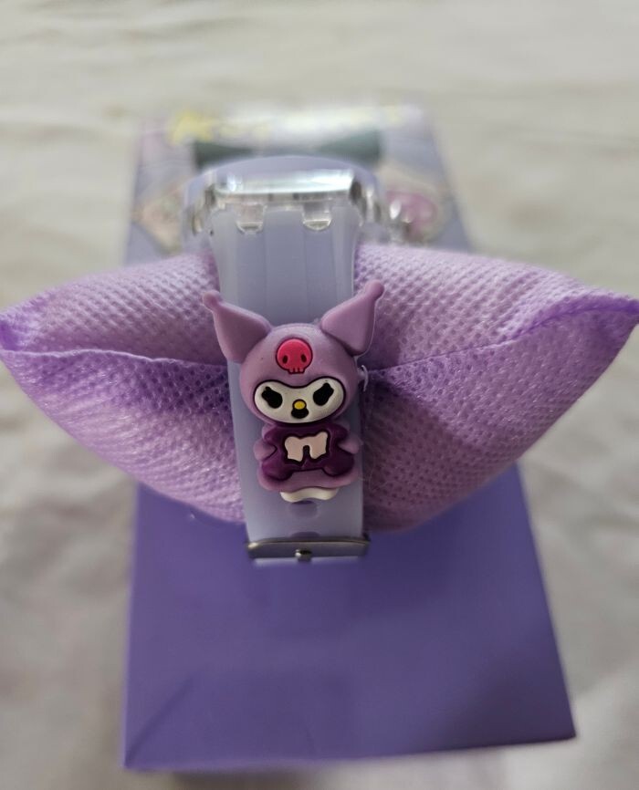 Kuromi Light Up Analog Kids purple Watch with Silicone Band