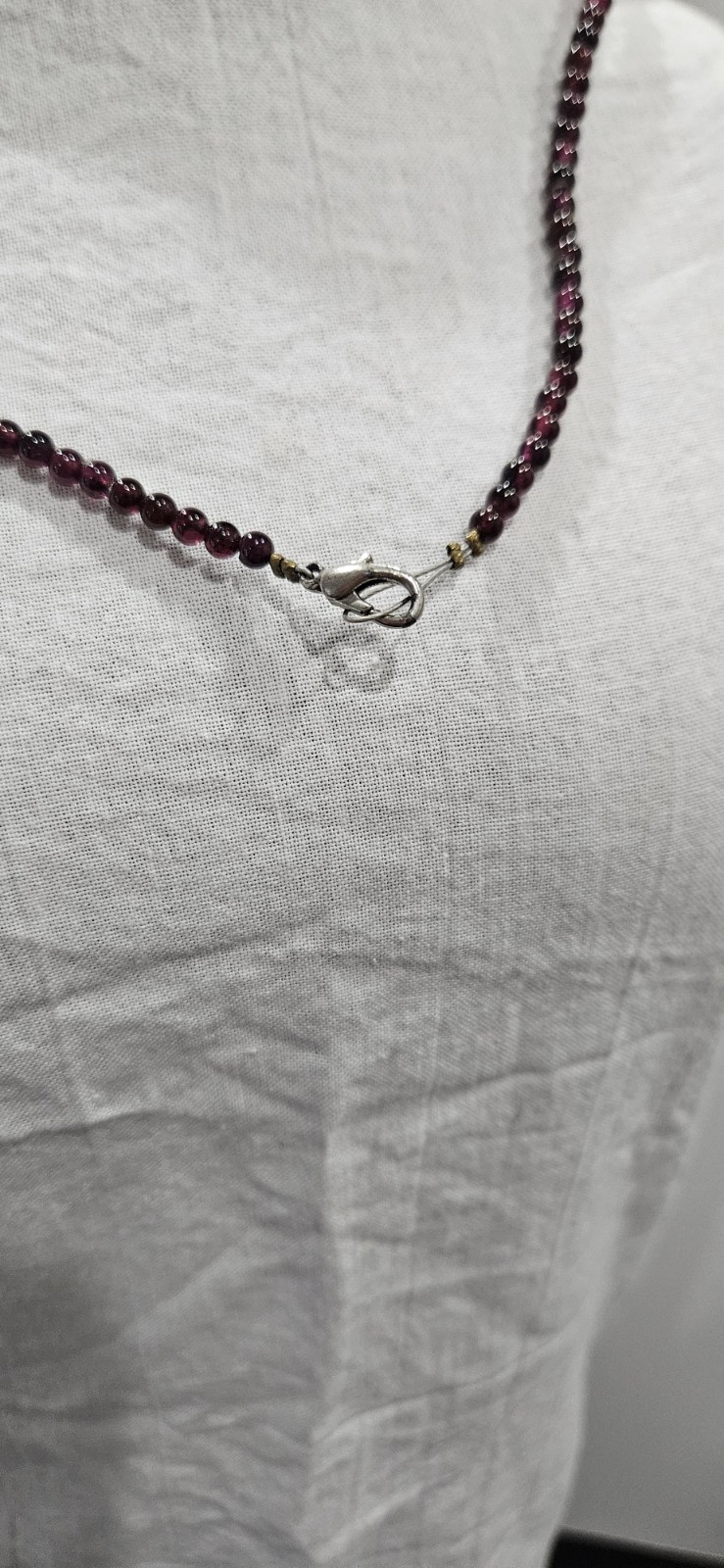 Lot of 4 garnet beaded necklaces different lengths and styles