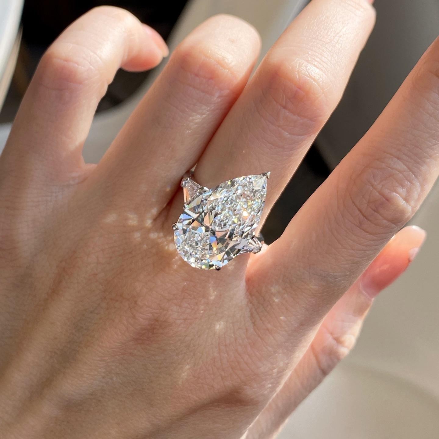 4.00 Ct pear cut moissanite Traditional Engagement ring 14k white gold plated