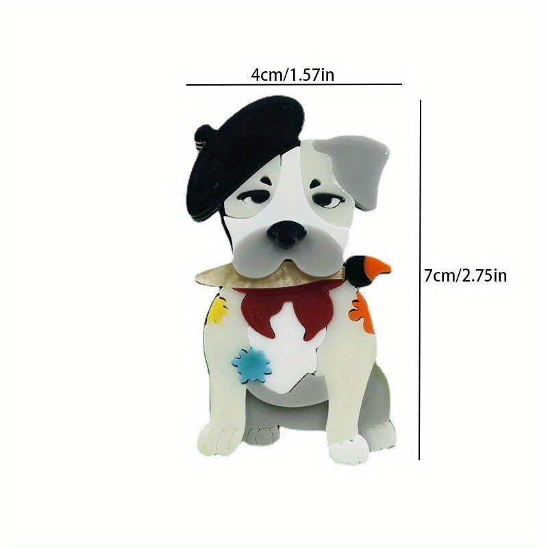Women Fashion Dog Brooch Acrylic Animal Pins Jewelry Accessories