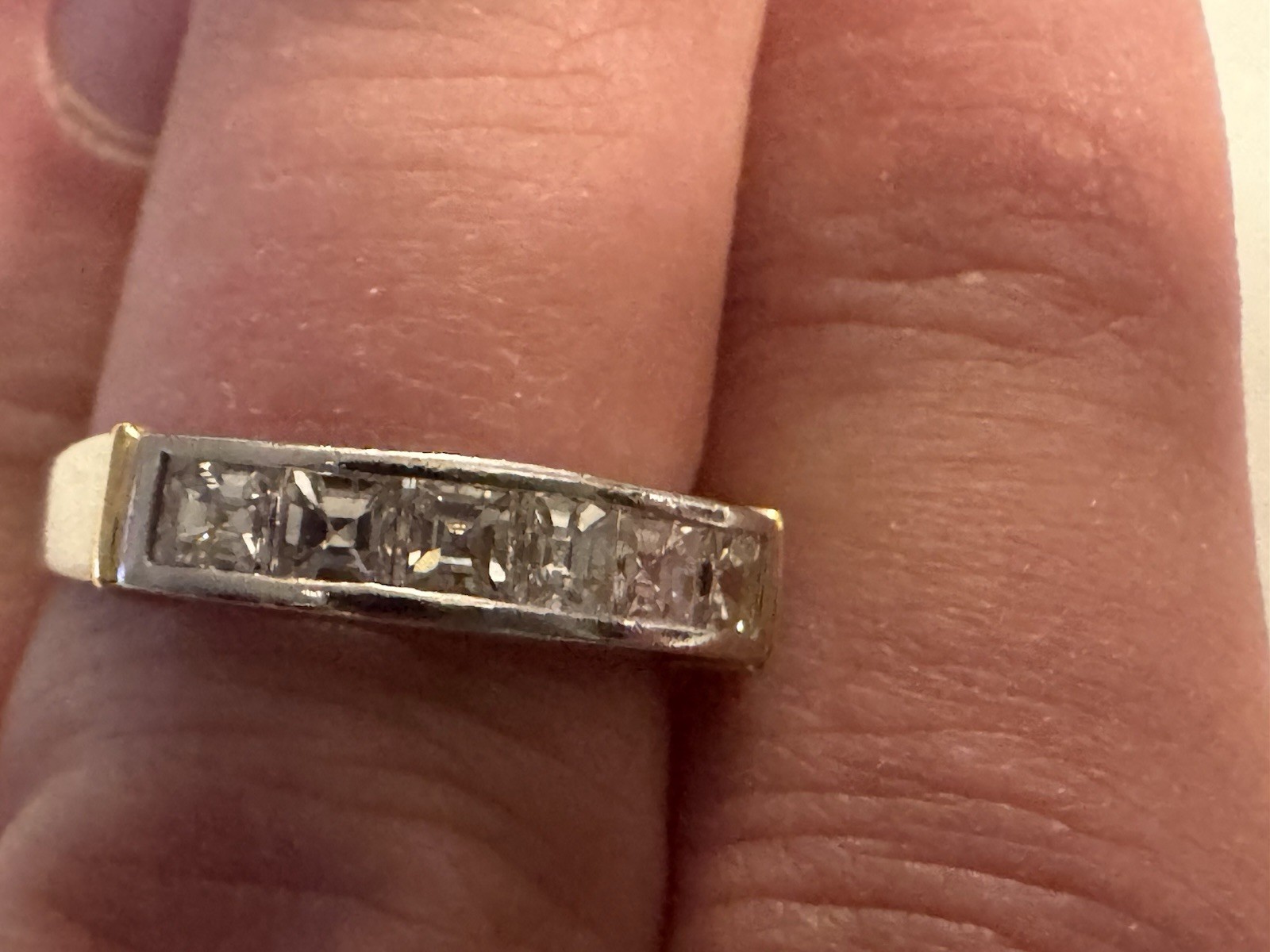 Platinum 1.05CTW Asscher Cut 100% Natural Bright Diamond Ring