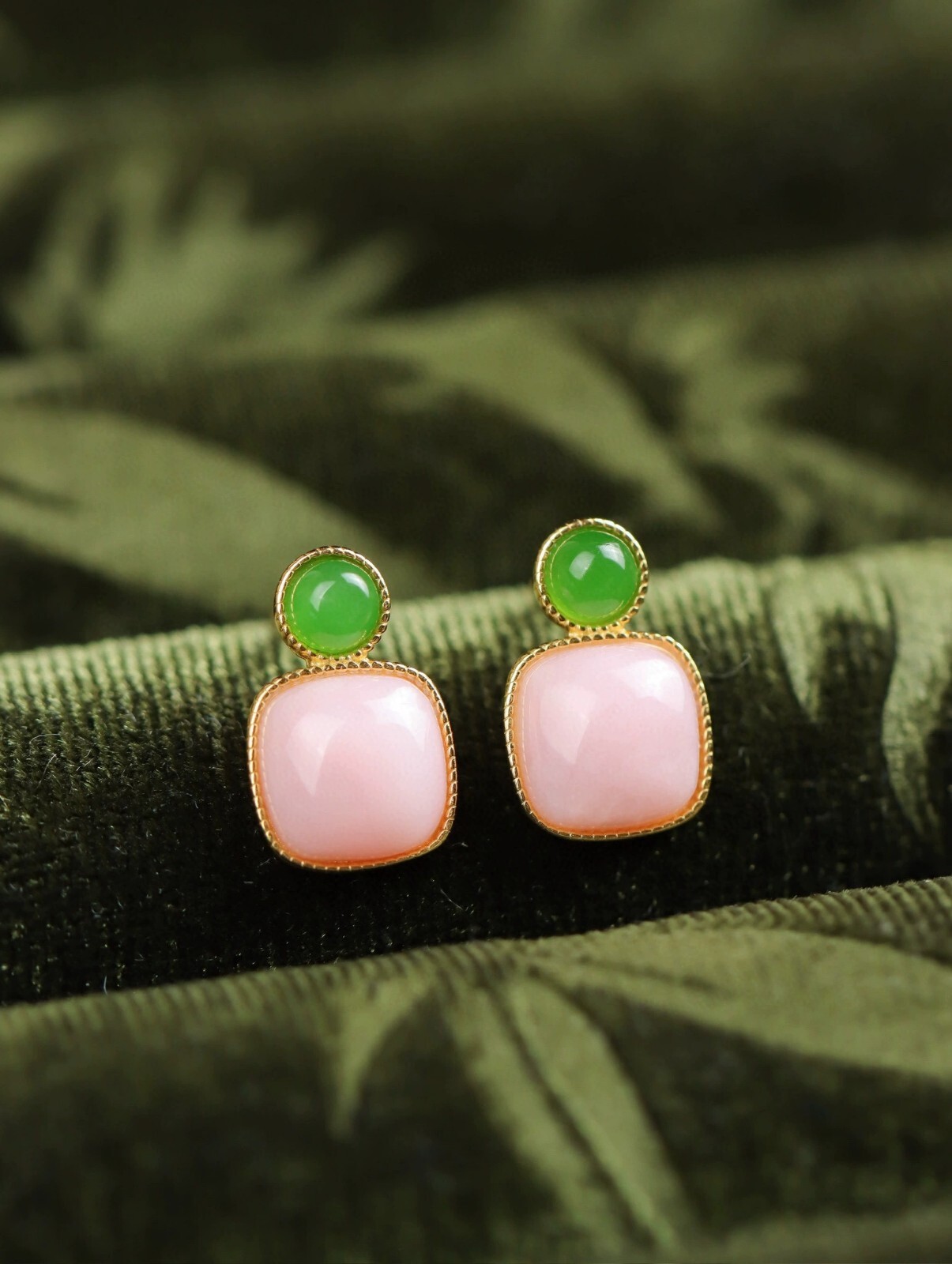 925 sterling silver natural pink conch pearl stud earrings