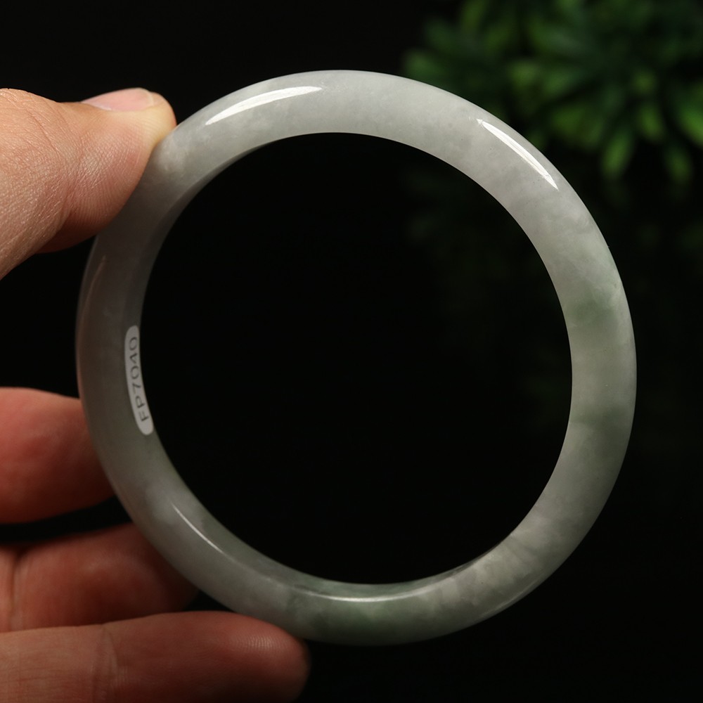 61mm White Lavender Green Jadeite Jade Bangle Bracelet Burma Jade Bangle A-14133