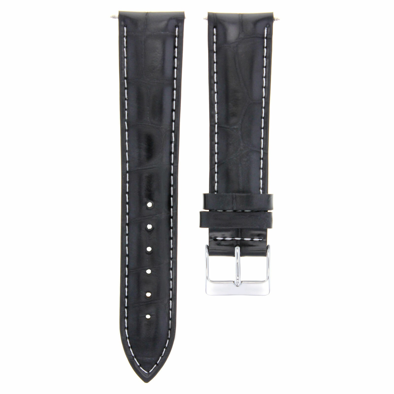 17-18-19-20-21-22-23-24MM LEATHER WATCH BAND STRAP FOR LONGINES WATCH WHITE STIT