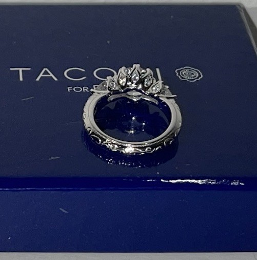 QVC TACORI EPIPHANY DIAMONIQUE BLOOM CUT RING W/ PEAR ACCENTS SZ 6 #J27578