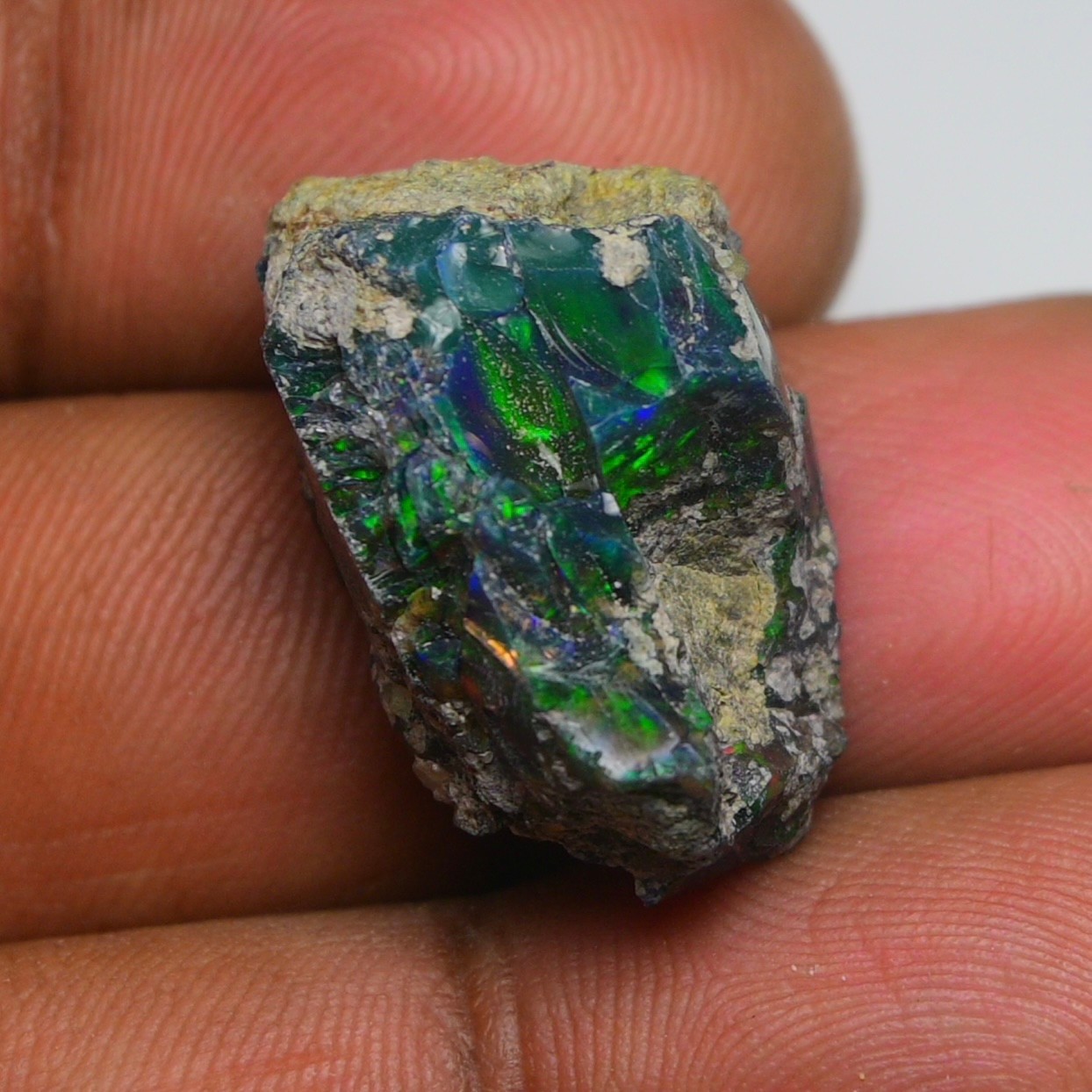 Jewelry Grade Black Opal Rough 20.50 Cts, Natural Ethiopian Raw, Neon Fire Opal
