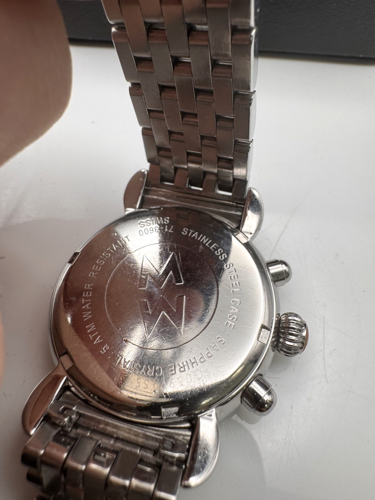 Women SWISS CHRONOGRAPH Watch MICHELE “CSX” 71-3600. Diamonds Bezel. MOP Dial