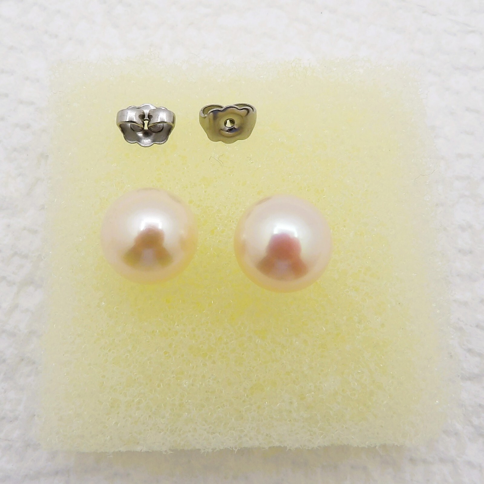 10.2 MM NATURAL PASTEL BUTTON GENUINE FRESHWATER PEARL JEWELRY EARRINGS ER036#10