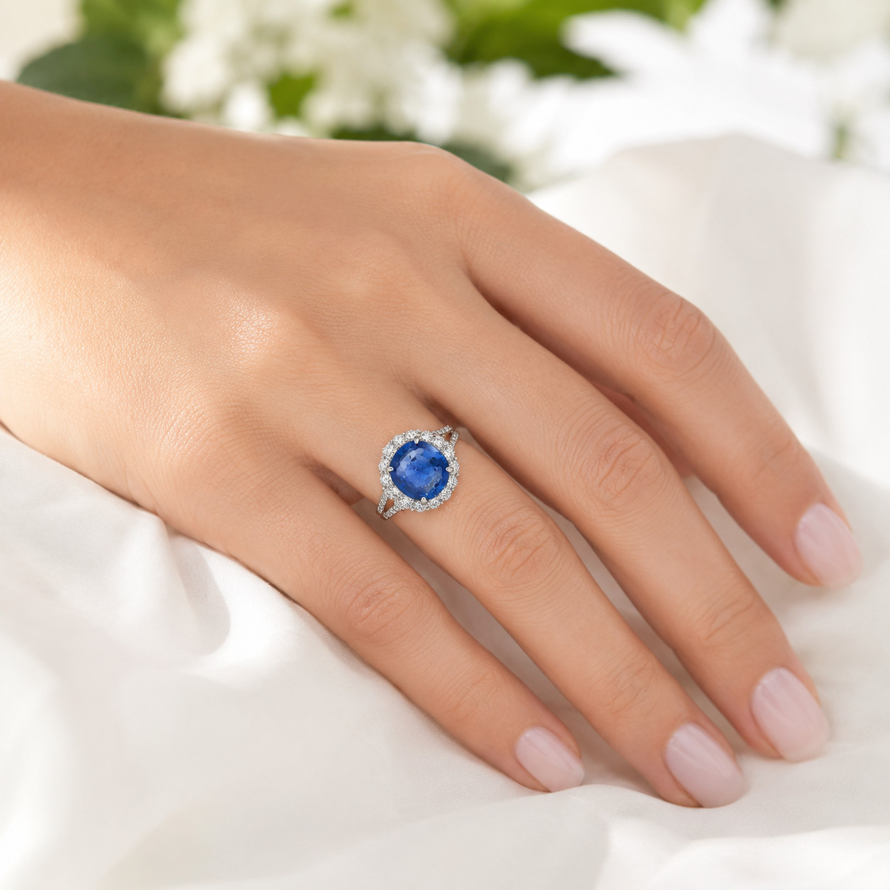 6.15ct No Heat Ceylon Sapphire Diamond Ring Platinum, GIA Certified Natural Blue