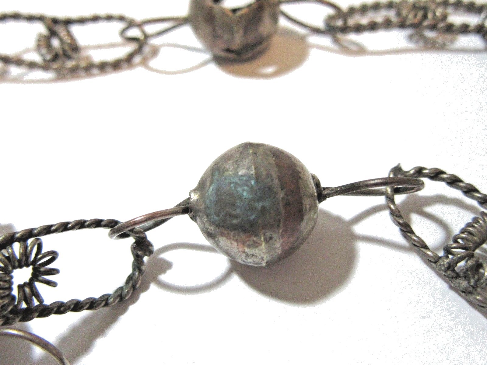 TRADITIONAL WEDDING BEADS NECKLACE CARVED STARS SMOOTH ROUNDS BALLS MEXICO