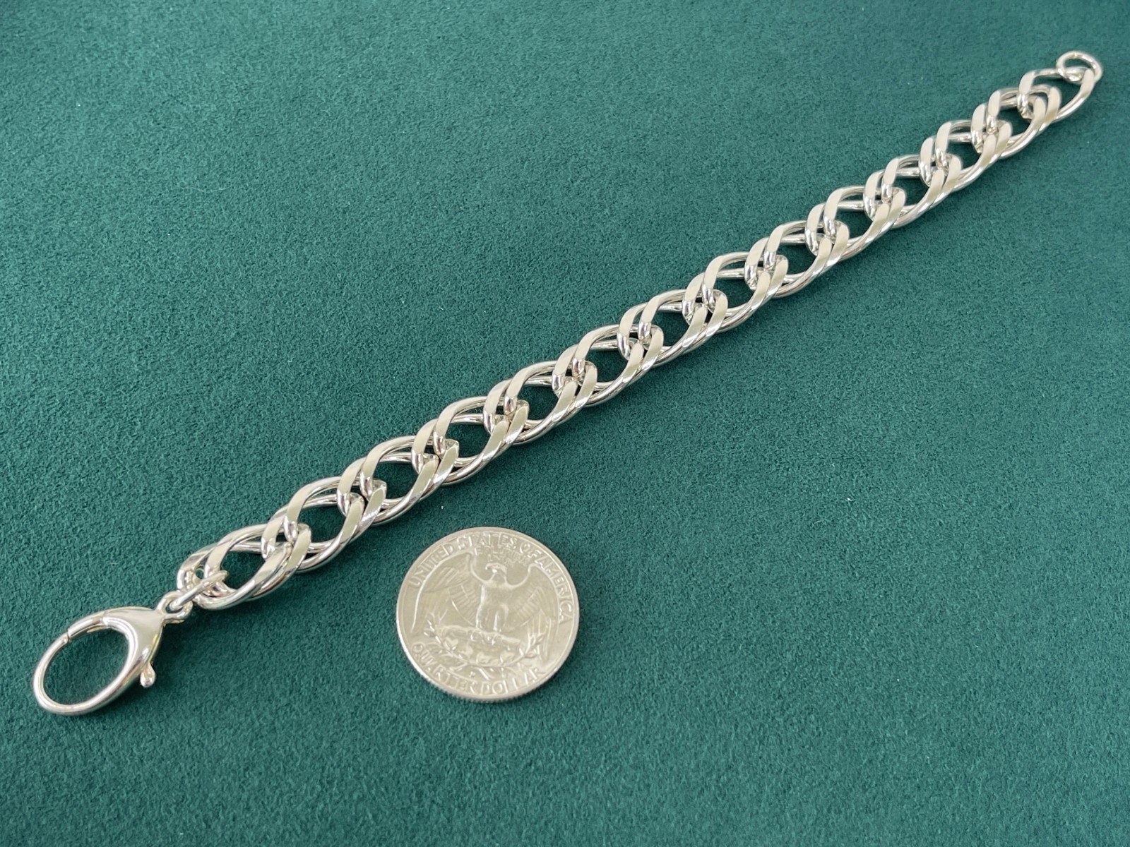 25.5 Grams 925 Solid Sterling Silver Classic Women’s Chain Bracelet – 7.25″ Long