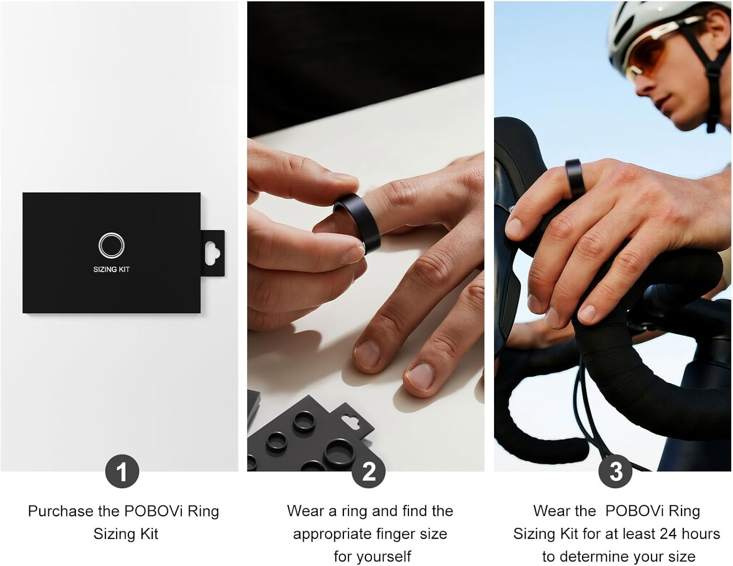 Ring Sizing Kit – Measurement of Finger Size – 6-13, Black