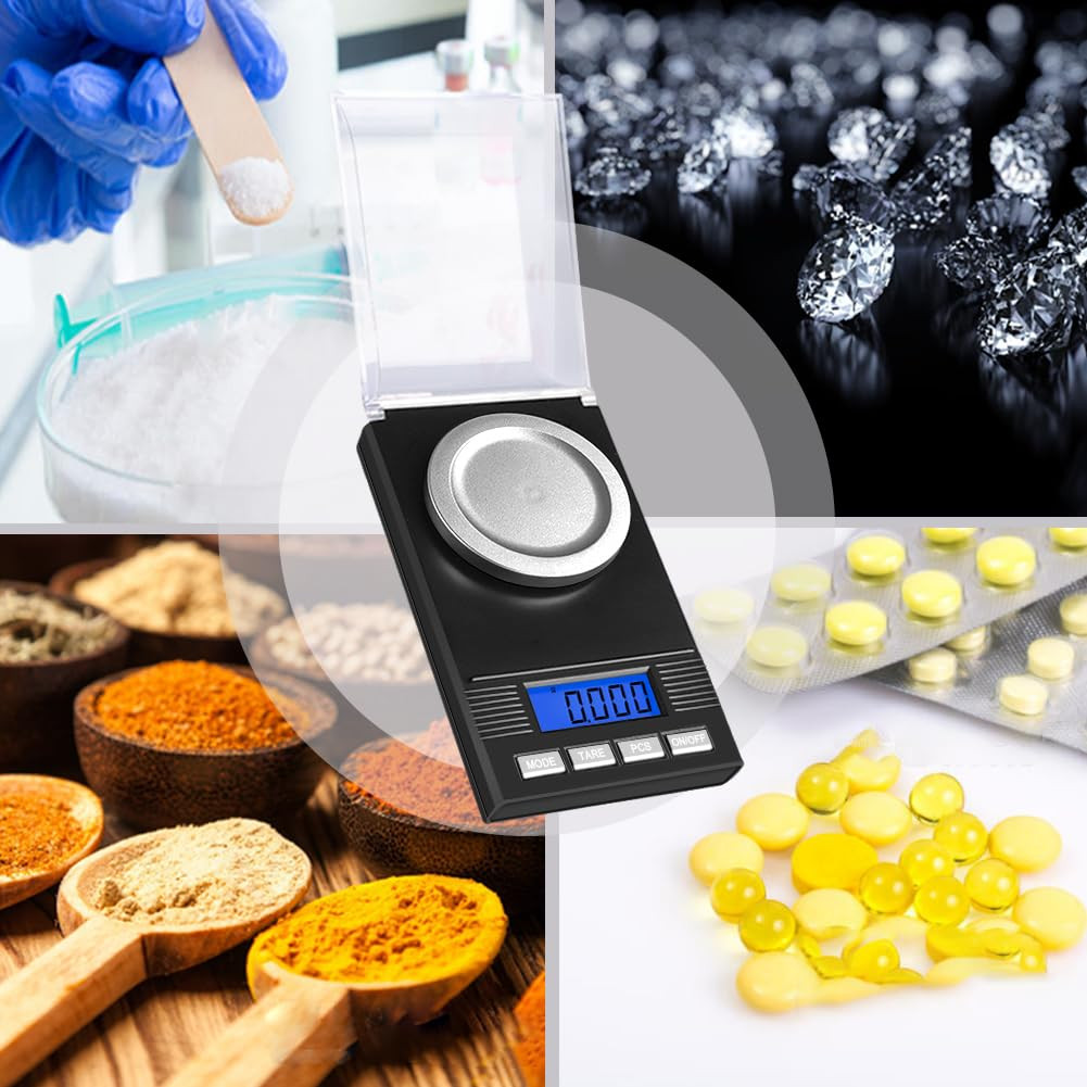Fuzion Milligram Scale 50G/0.001G, Portable Jewelry Scale .001 Gram Accuracy, Mg