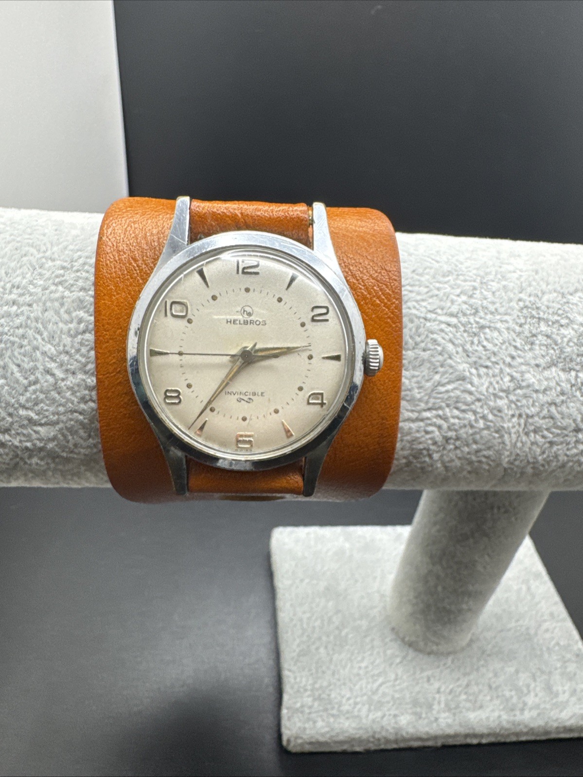 Vintage Helbros Invincible Swiss Mechanical Watch Runs Briefly