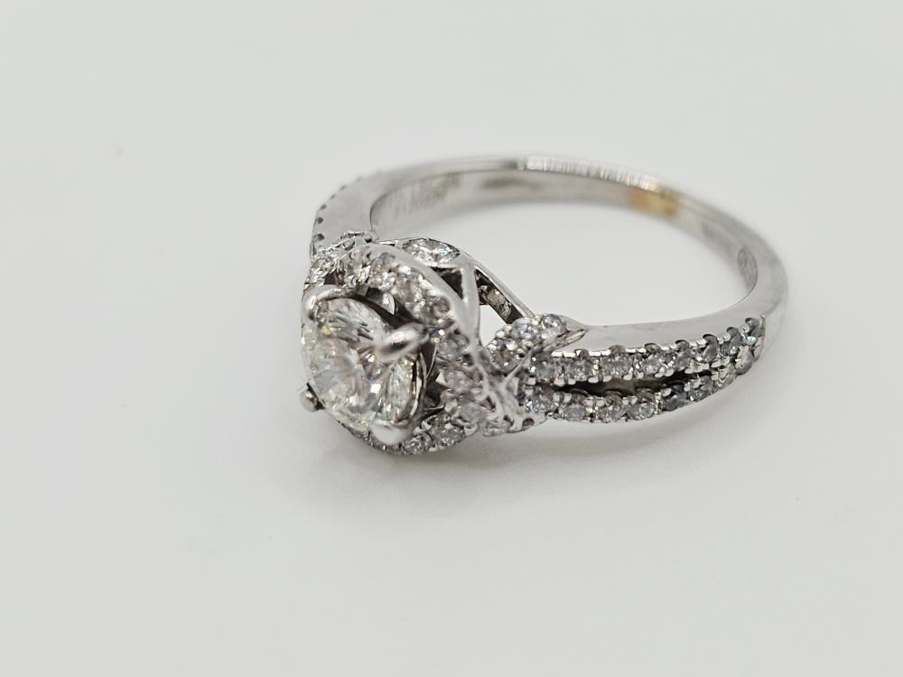 Leo 14K White Gold SI2 I 0.69 CT Round Diamond Engagement Ring Sz 7 (ML1080993)