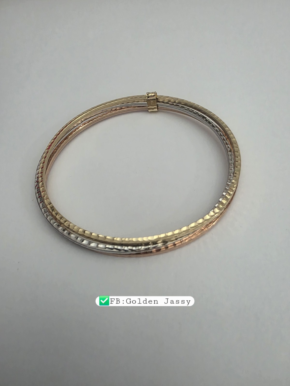 18K Real Gold TriColor Bracelet 16cm-18cm
