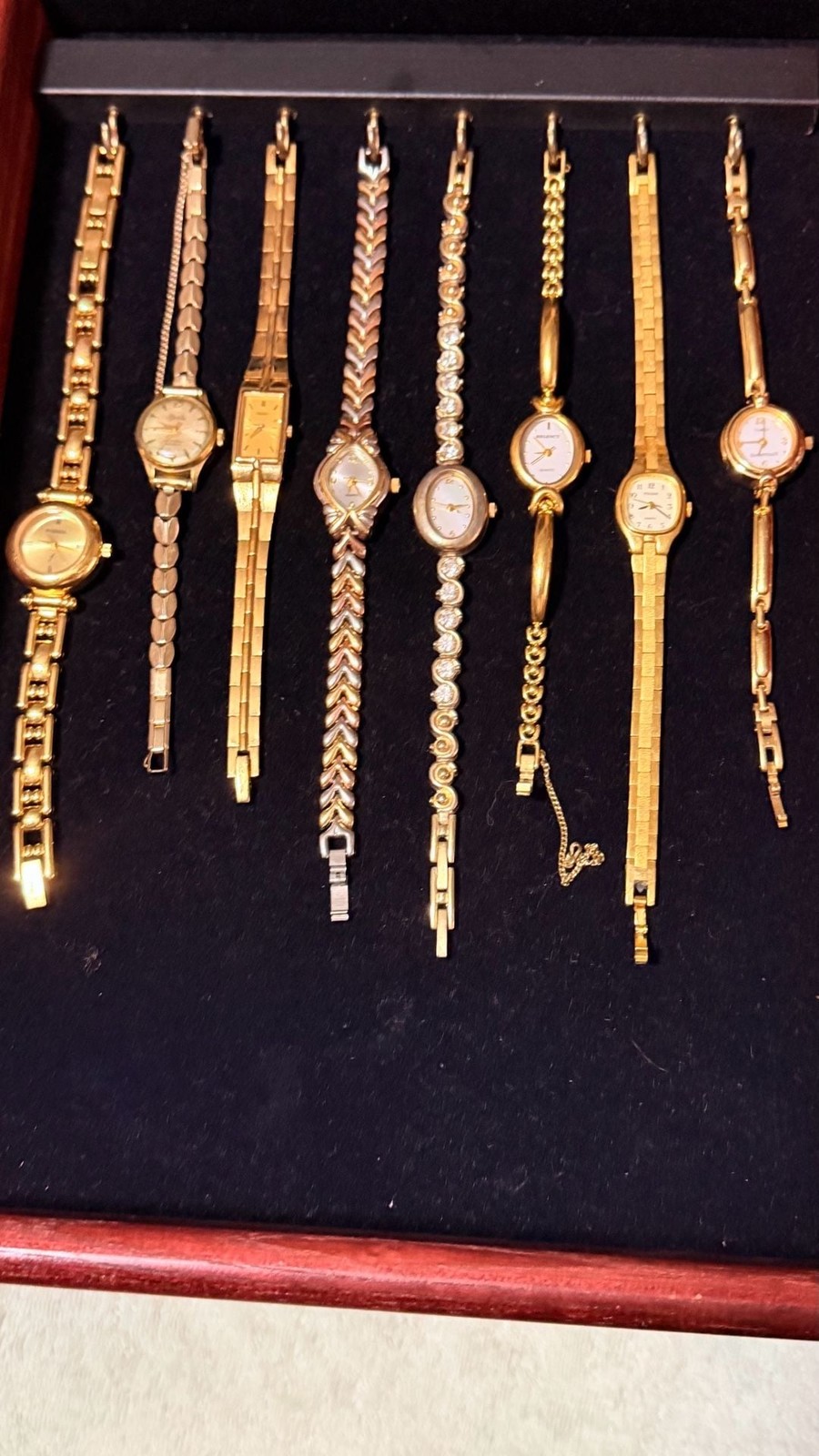 Collection of 8 Vintage Women’s Gold-Tone Quartz Fashion Wristwatches