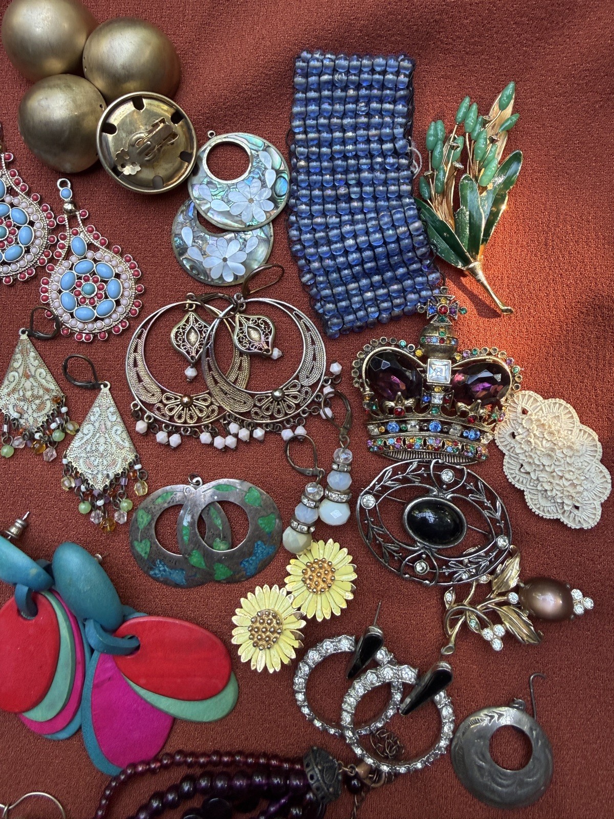 Jewelry NWT & used Earrings pins necklaces most intact, some craft pieces
