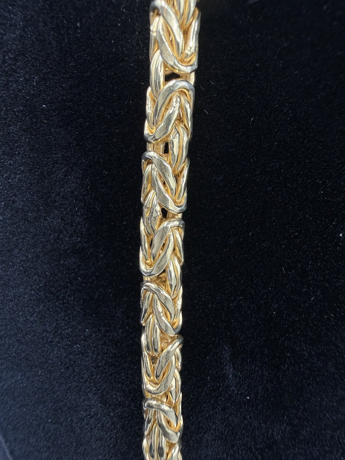 22” 5.2mm Gold Over 925 Sterling Silver Byzantine Chain Necklace Hook Clasp 25g