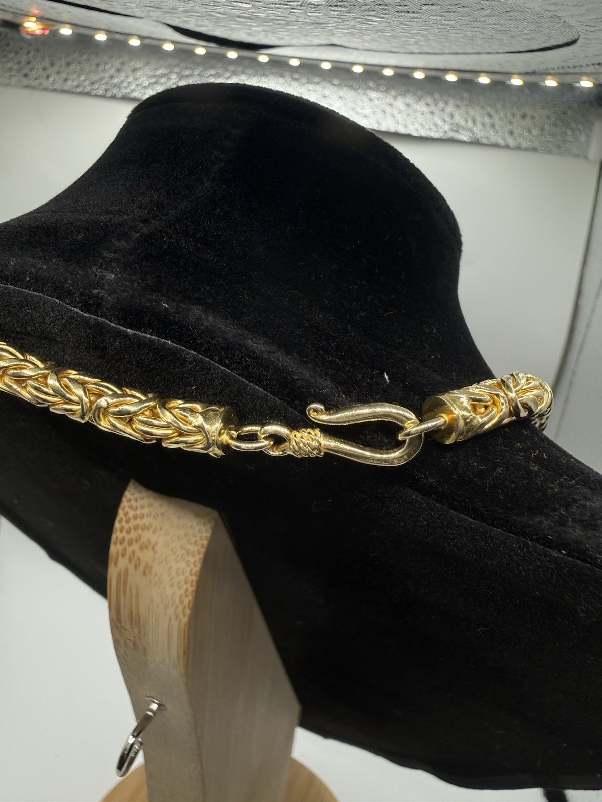 22” 5.2mm Gold Over 925 Sterling Silver Byzantine Chain Necklace Hook Clasp 25g