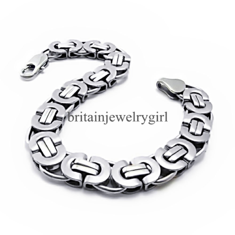 8.7″ Mens High Polished Stainless Steel Chunky Chain Wristband Bracelet *11MM