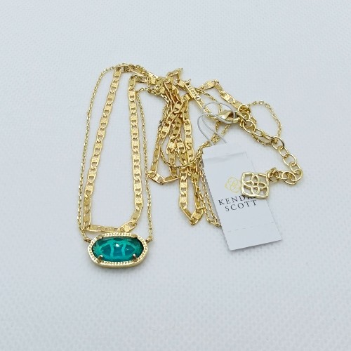 Kendra Scott Elisa Multi Strand Gold Pendant Necklace In London Blue