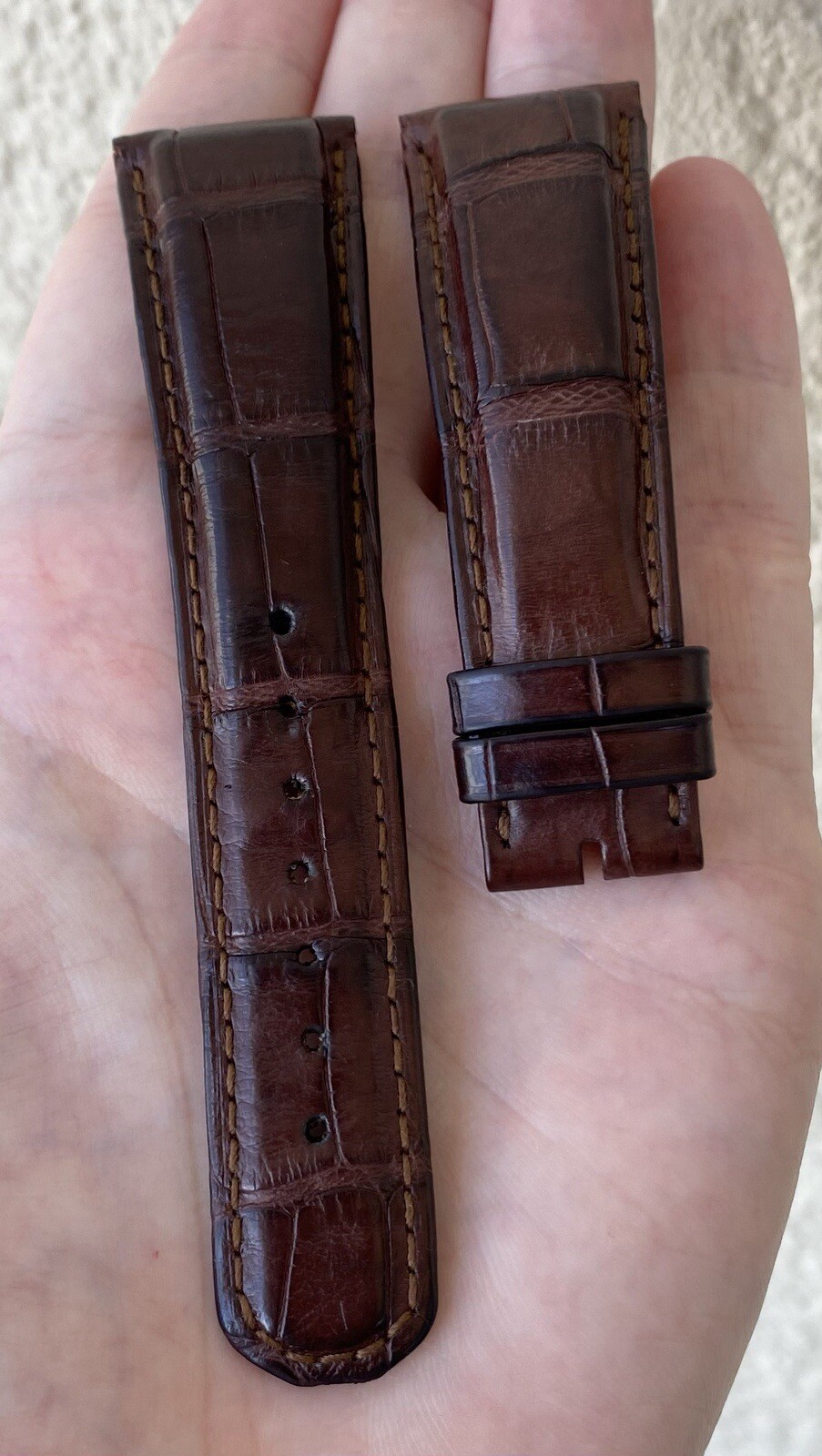 Authentic A. Lange & Sohne 22mm x 18mm Brown Alligator Watch Strap Band OEM