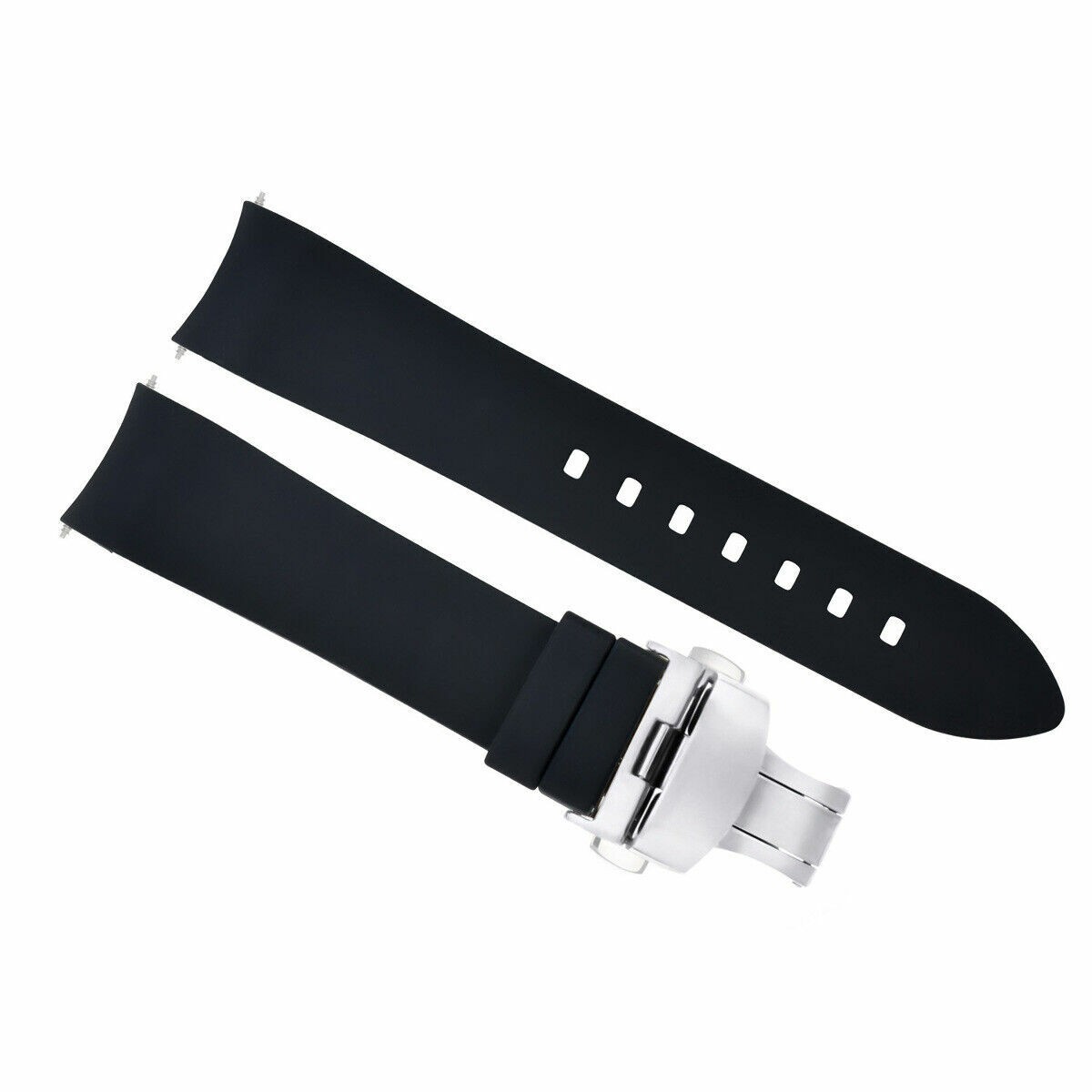 CURVED END SILICONE RUBBER STRAP 18MM19MM 20MM 21MM 22MM 24MM FOR OMEGA SEAMAST