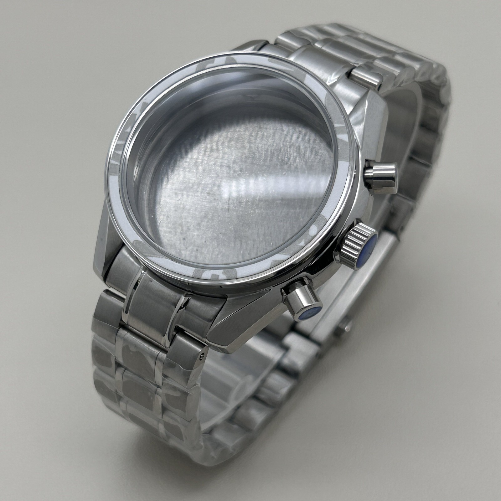 DIY Watch Part Kit for VK63 VK64 Speedmaster 39.7mm Watch Case Steel Strap