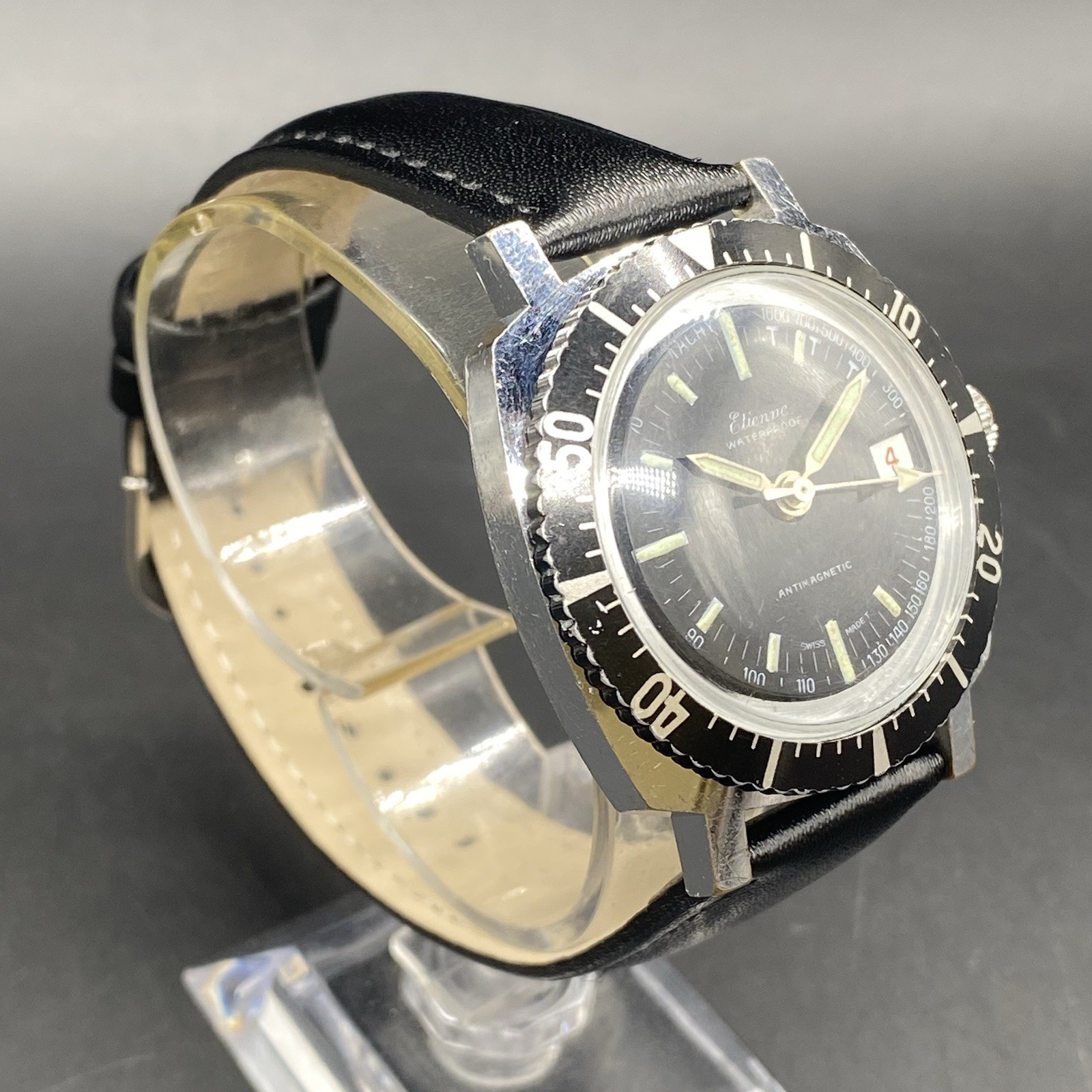 Vintage Etienne Webster Antimagnetic Swiss One Jewel Diver Watch Mechanical