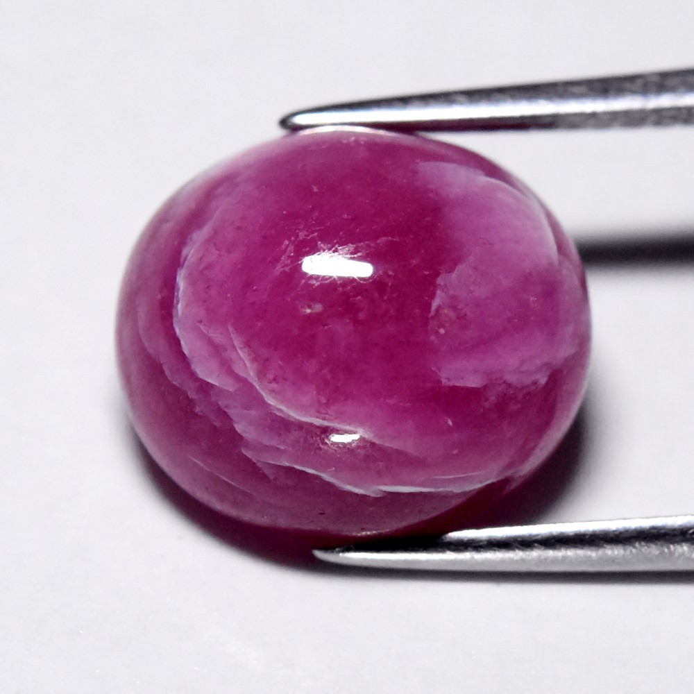 💎11.29ct Oval Cabochon Purplish Red Ruby – Heated Glass Filled, Africa Gemstone