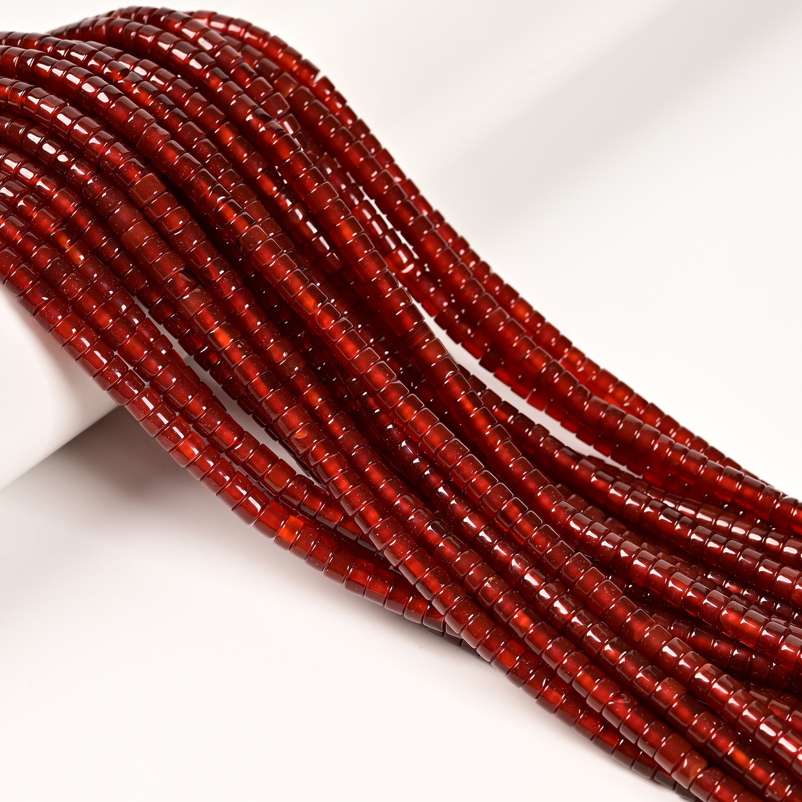 Carnelian Heishi Disc Beads Size 2x4mm 15” Strand