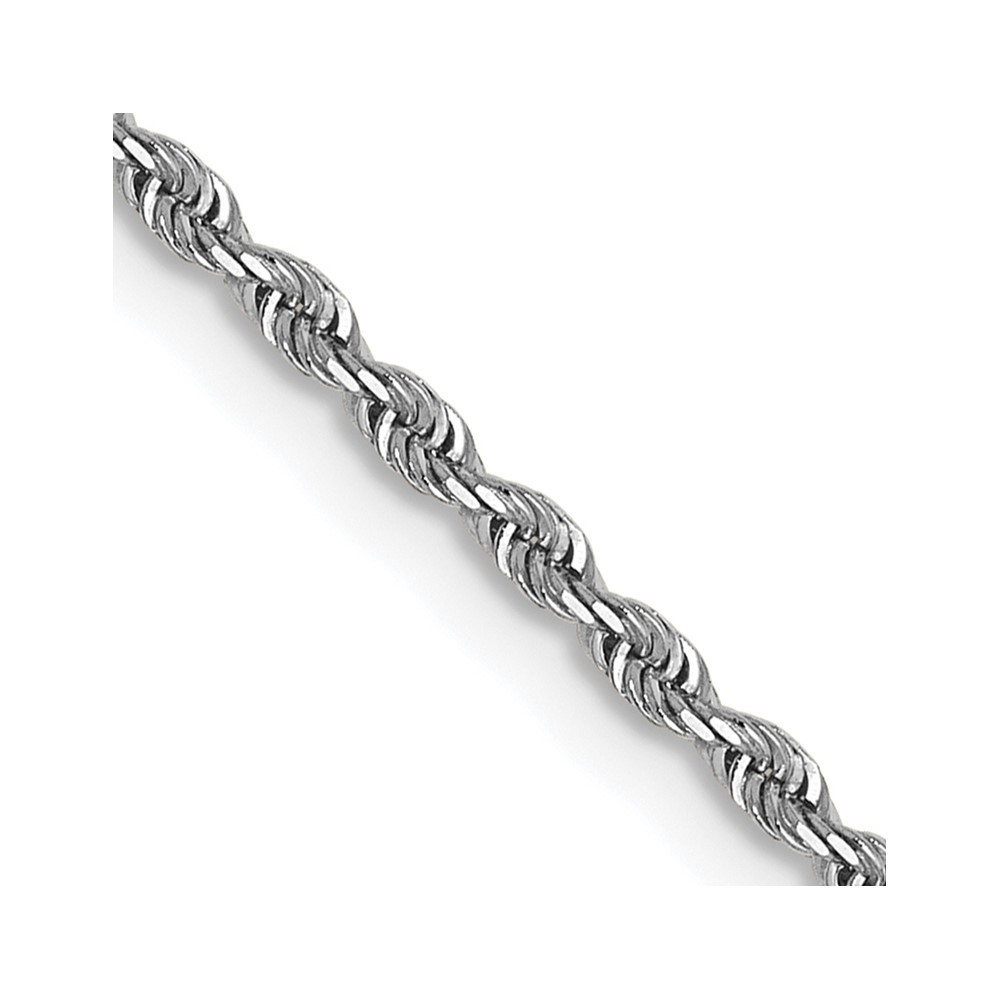 14K White Gold 1.3mm Diamond-Cut Rope Chain Necklace 20 In 3.54 g