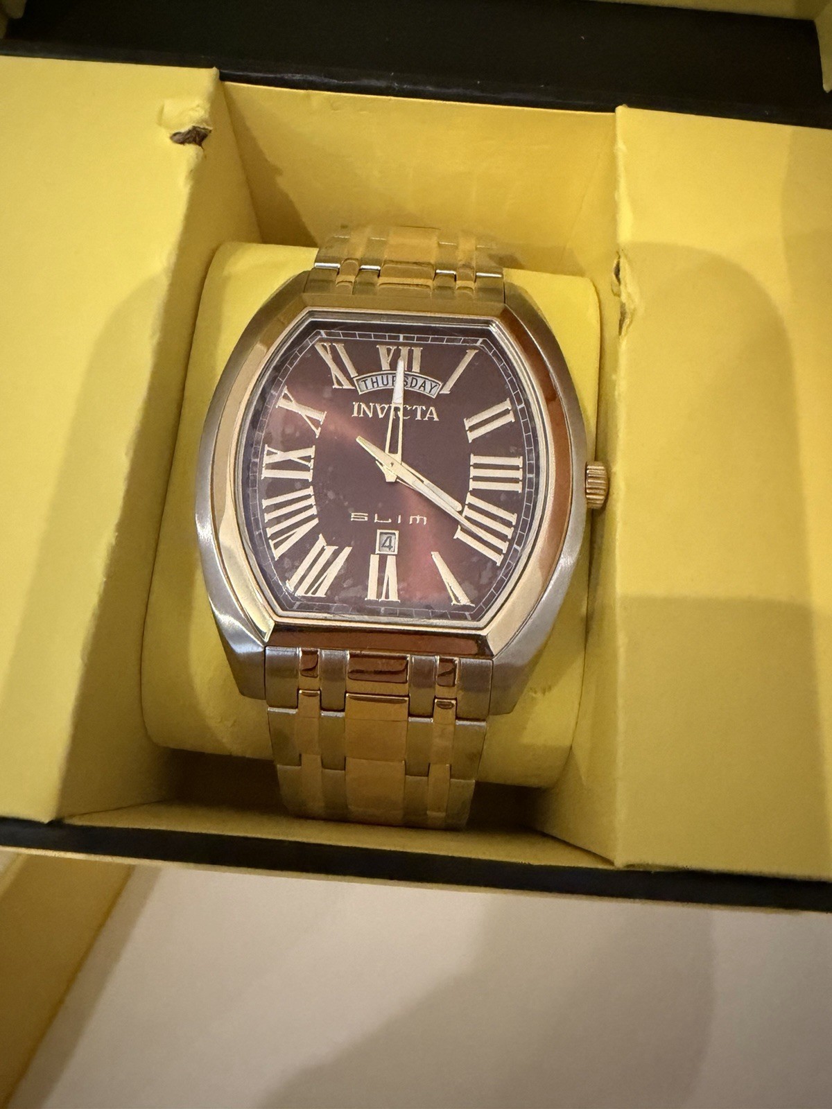 LOT OF 2 Invicta Slim Men’s Quartz Tonneau Wristwatch BOTH NEED BATTERIES