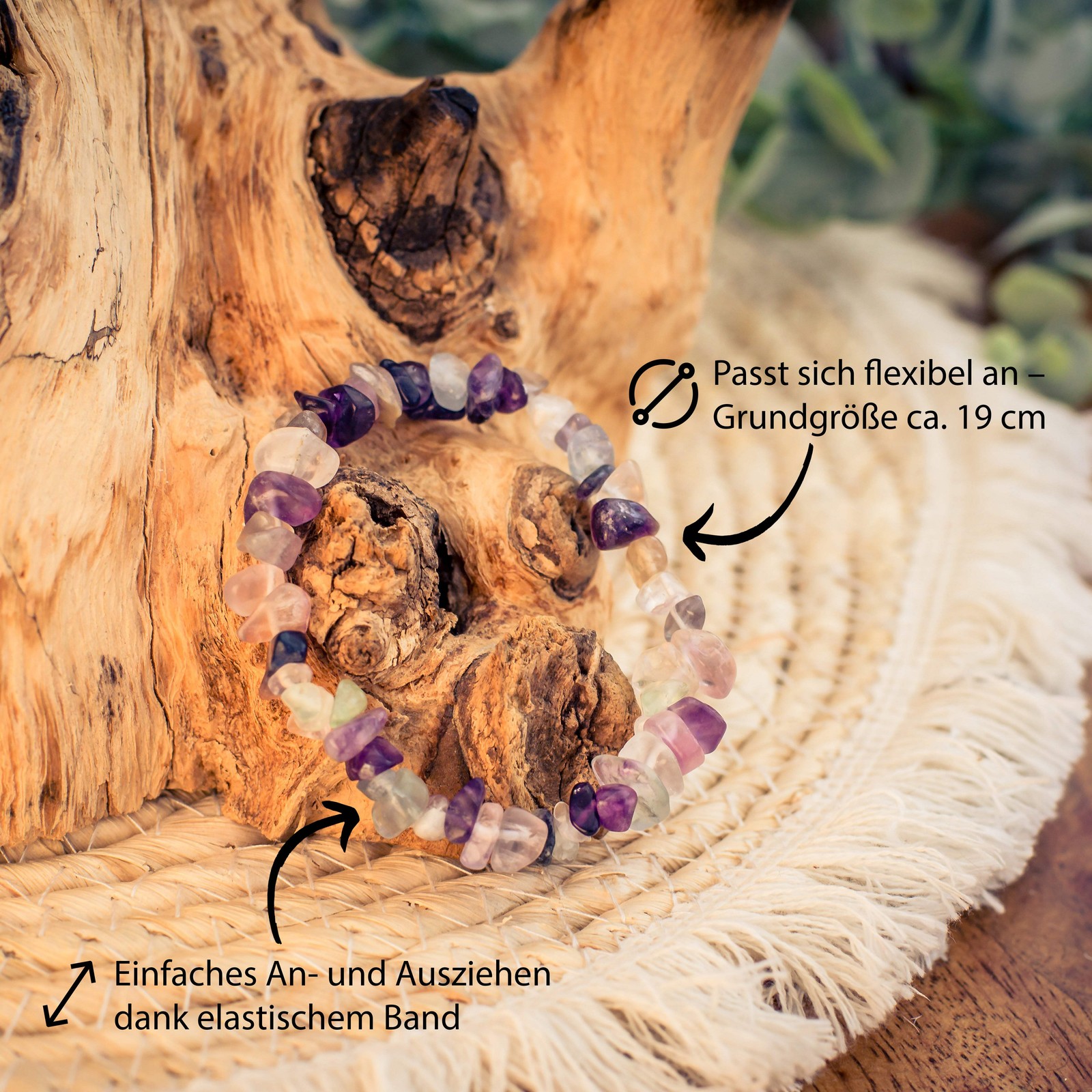 Fluorite Colorful Sliver Bracelet Gemstone Bracelet Stone Bracelet Healing Stone Stretchy