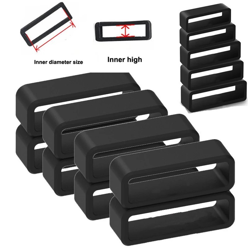 2-10 pcs Silicone Watch Strap Band Loop Hoop Retainer Buckle Holder Ring Keeper