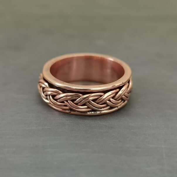 100% Solid Copper Spinner Ring Handmade Band Mediation Thumb Ring All Size SR702