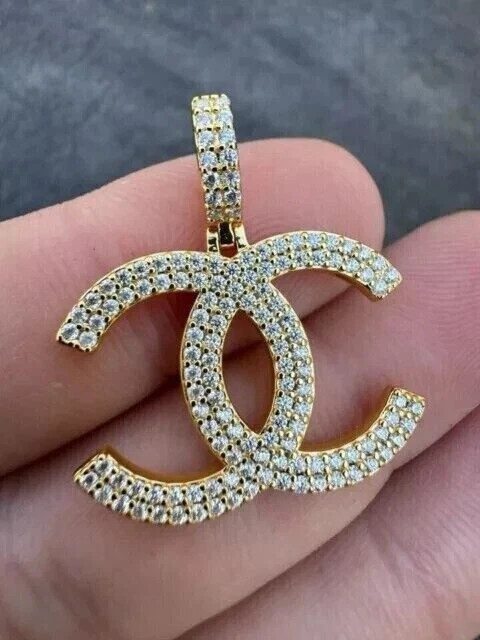 2Ct Round Cut Real Moissanite Fancy Women’s Pendant 14K Yellow Gold Plated