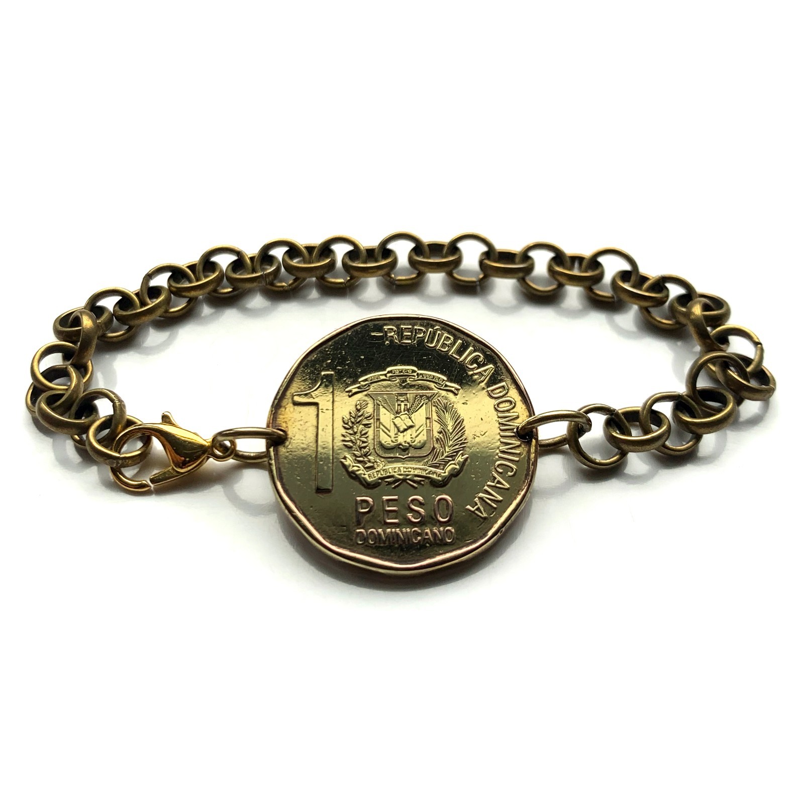 2020 Dominican Republic 1 Peso coin bracelet Santo Domingo Santiago Cibao 000165