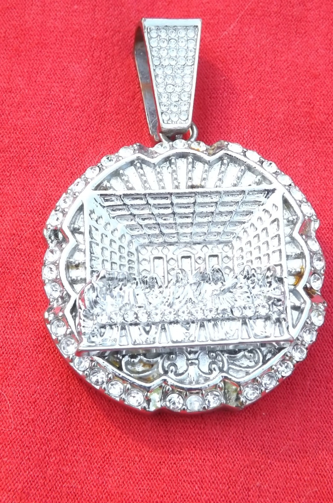 Hip Hop Jewelry Iced Large Jesus Last Supper Cubic Zirconia Bling Charm Pendant