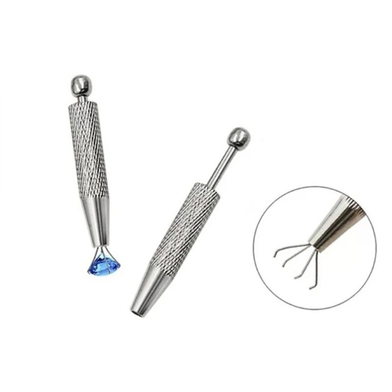 4 Prong Diamond Stone Gem Tweezers Parts Beads Pick-up Tool Component Holder Hot