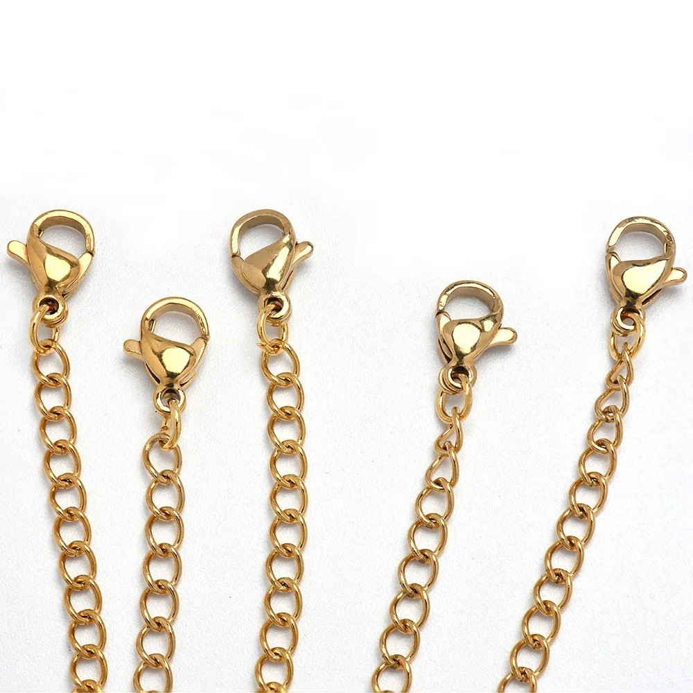 2-Pack Extender /Safety Chain Extender Necklace Bracelet Lobster lock 1″ To 6″