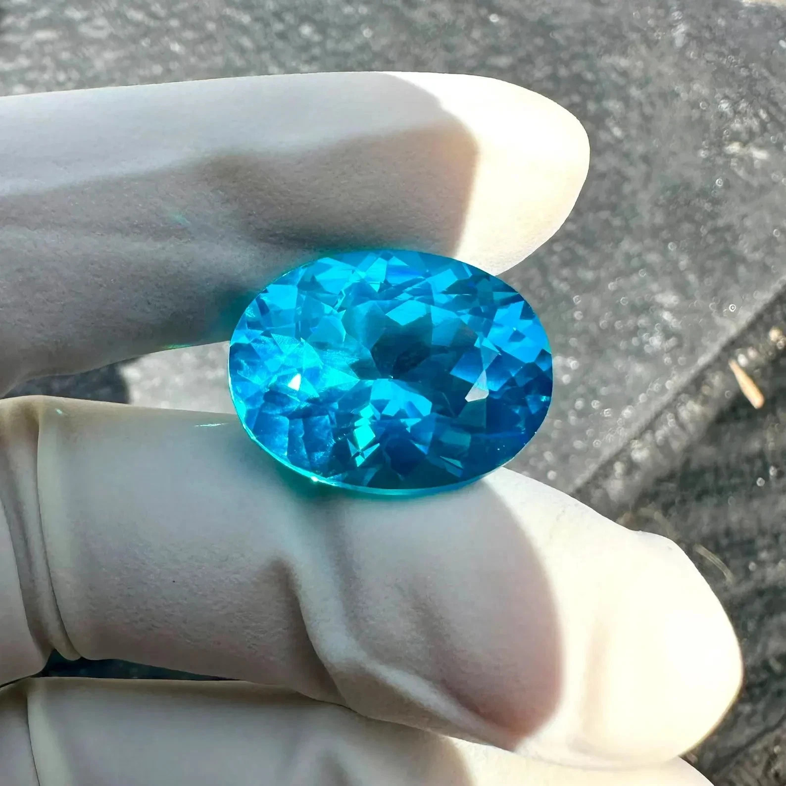 Natural Certified Neon Blue Paraiba Tourmaline 31.44 Ct Oval Cut Loose MR Gems A