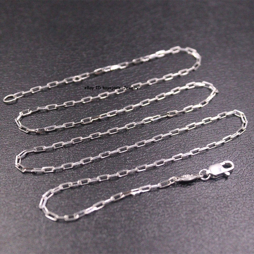 Pure Pt950 Platinum 950 Chain 1.6mm Square O Link Necklace 4.3-4.5g 17.9inch