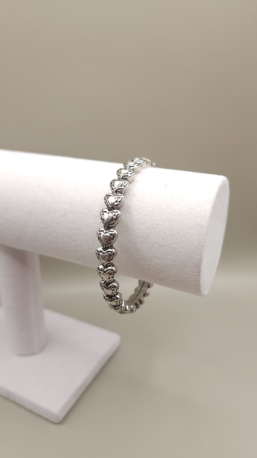 GUESS Vintage Heart Link Bracelet Silver Tone Heavy 1.3 oz Chunky Y2K 7.75 Inch